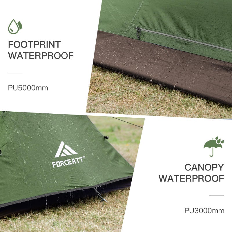 Forceatt Camping Tent 2 Person, Backpacking Tent Waterproof & Windproof, Ultralight Instant Tent with Rain Fly for Camping, Hiking, Outdoor - Image 4